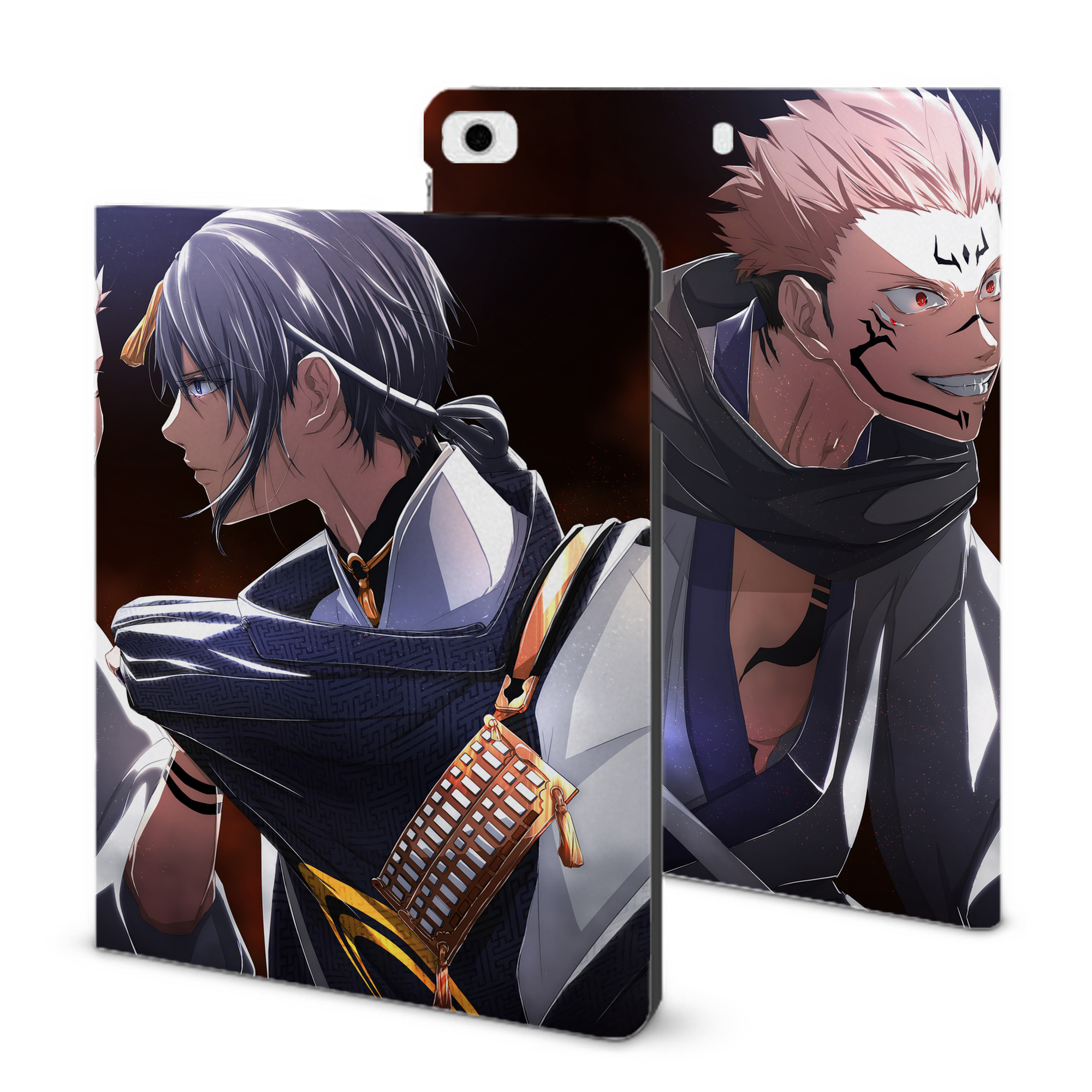 （画像用） 呪術廻戦 Jujutsu Kaisen IPad ケース ブック型 PUレザー TPU 耐衝撃 軽量 薄型 ペン収納なし 全面保護 IPad 各モデル対応